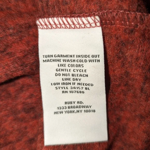 NWT Ruby Rd Fireside Fleece Cozy Cowl Neck Sweater Soft Warm & Fuzzy  HOLIDAY - Picture 7 of 10